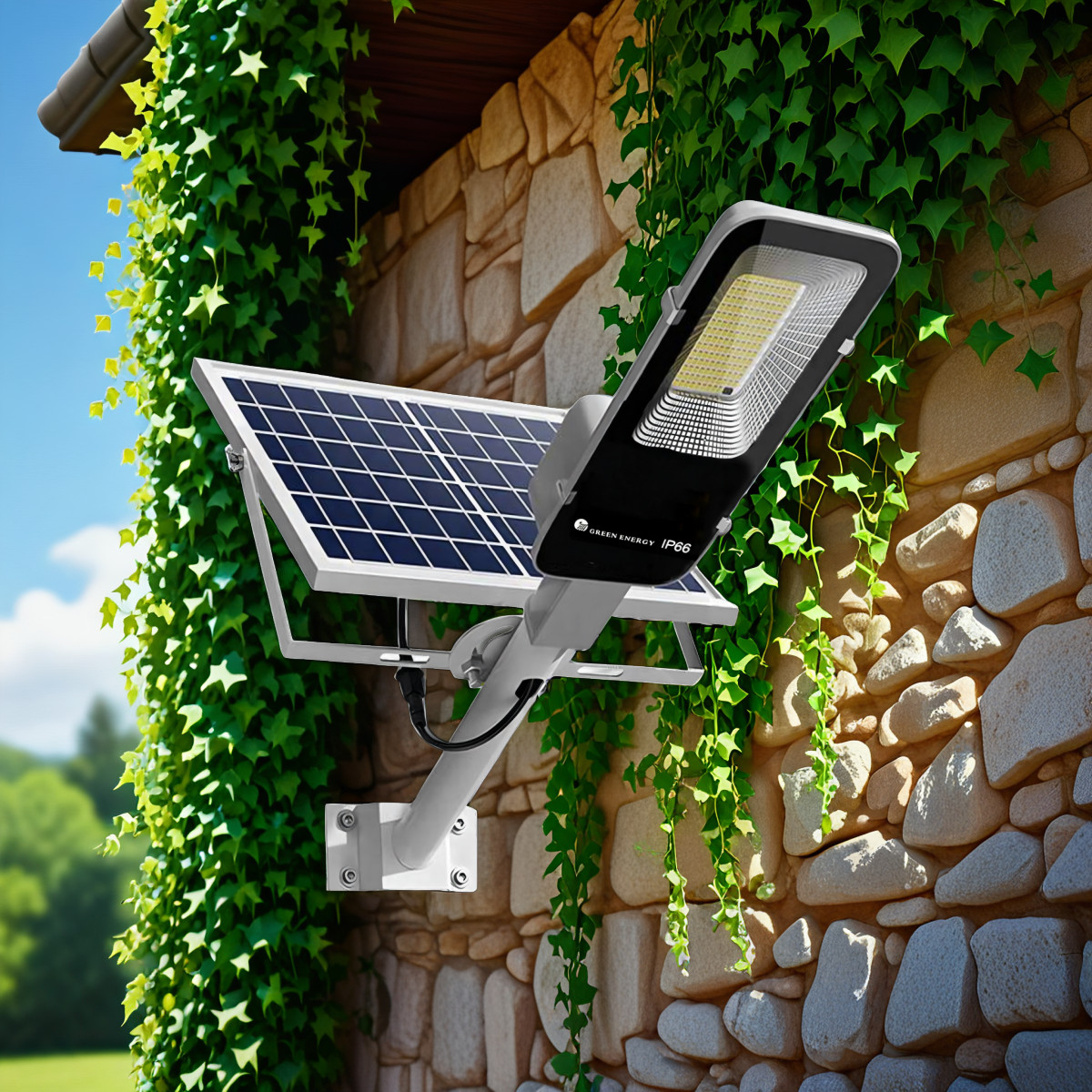 Lampa Solarna Uliczna LED 2000W z Czujnikiem Zmierzchu + Pilot
