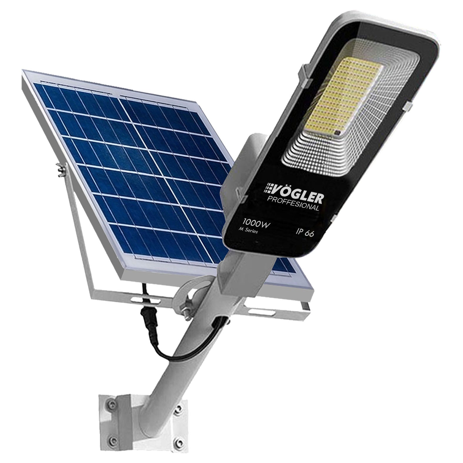 Mocna lampa solarna, czujnik zmierzchu, pilot, Vögler Professional 1000W