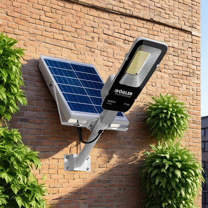 Mocna lampa solarna, czujnik zmierzchu, pilot, Vögler Professional 1000W