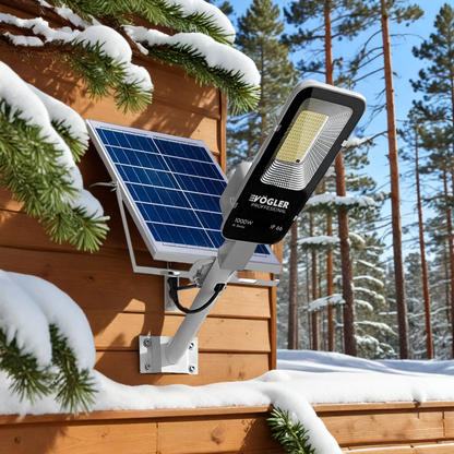 Mocna lampa solarna, czujnik zmierzchu, pilot, Vögler Professional 1000W