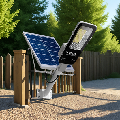 Mocna lampa solarna, czujnik zmierzchu, pilot, Vögler Professional 1200W