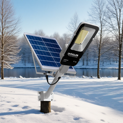 Mocna lampa solarna, czujnik zmierzchu, pilot, Vögler Professional 1200W