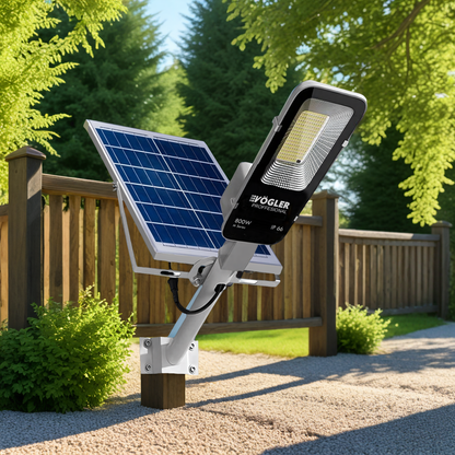 Mocna lampa solarna, czujnik zmierzchu, pilot, Vögler Professional 800W