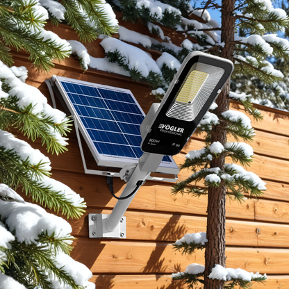 Mocna lampa solarna, czujnik zmierzchu, pilot, Vögler Professional 800W